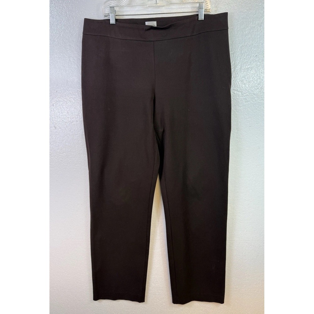 Chico's Brown Stretch Mid Rise Side Zip Tapered Dress Pants Size 3 US 16 (38x31) - Picture 4 of 8
